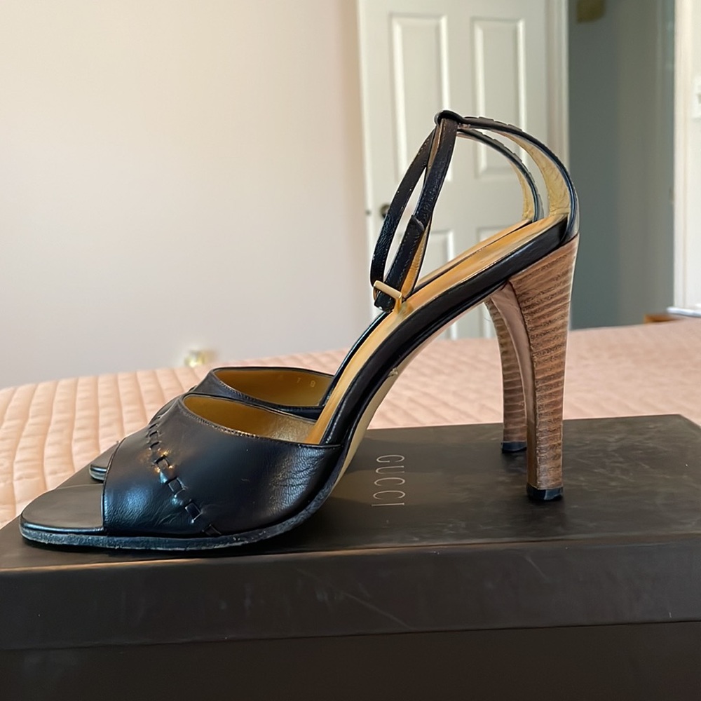 Gucci Sandalo Pelle Fibbia Minigoat Heels
